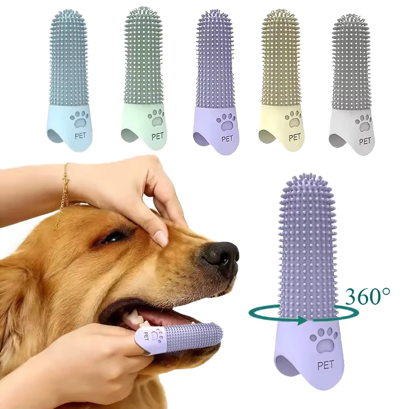 Escova de Dentes de Silicone Macia para Animais de Estimação (2/5 Peças), Escova de Unhas, Escova de Dedo, Escova de Dentes para Cães e Gatos, Ferramenta de Limpeza de Dentes para Cães, Produtos para Animais de Estimação