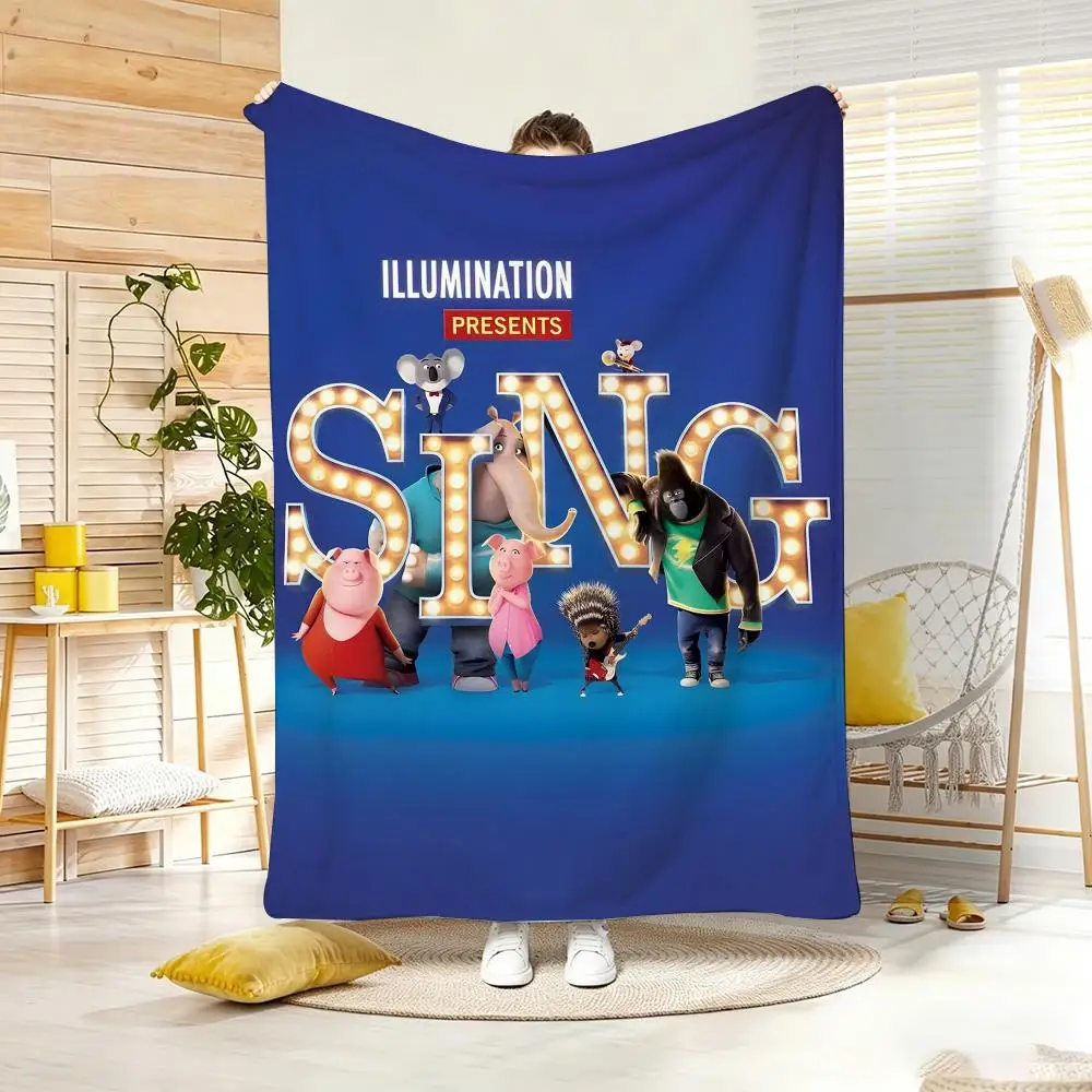 Music Film S-SingS Throw Lightweight 240g Flannel Blanket Soft Skin-friendly for Summer Cooling