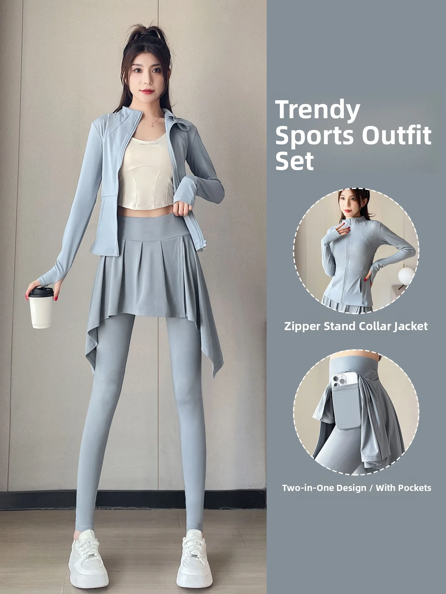 

Женский костюм для бега, новинка 2025, одежда для йоги, высококачественная зонная верхняя одежда для утреннего бега, спортивный комплект