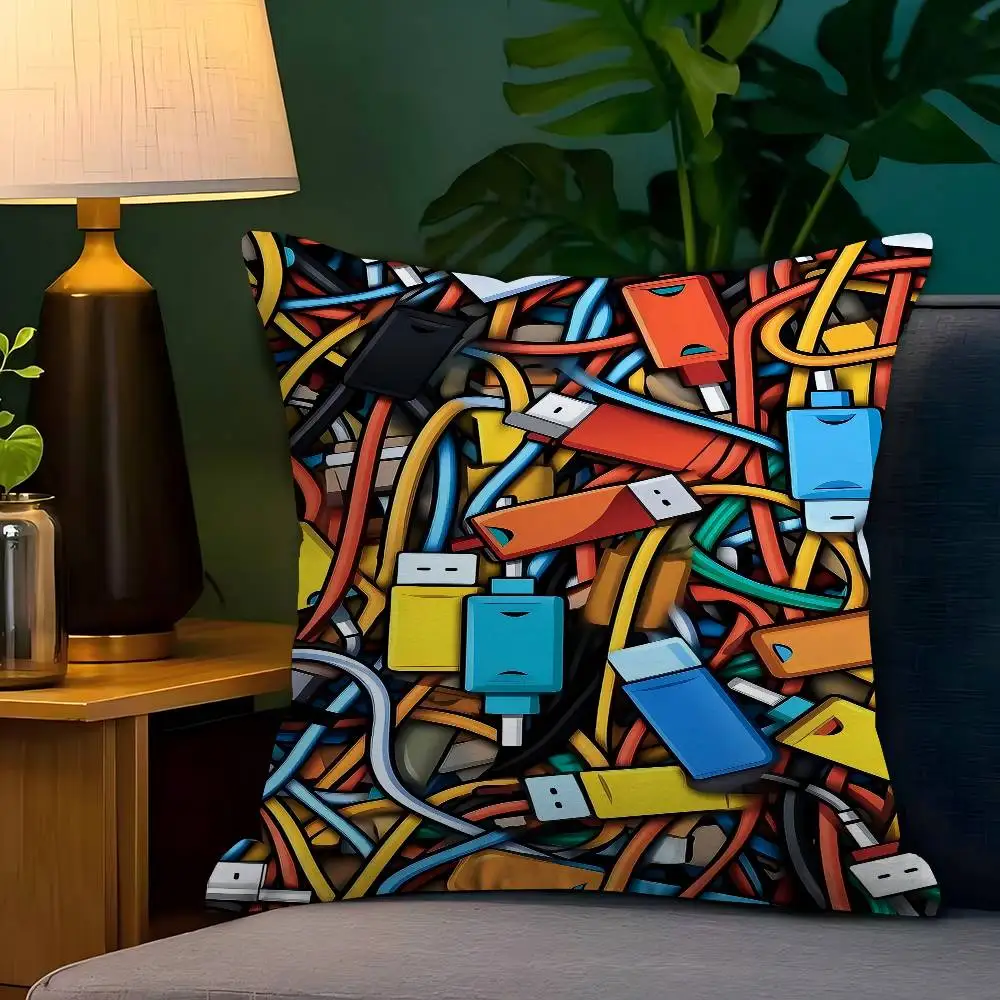 

Cable Mix Pillow Cover Sofa Cushion Cover Home Room Decoration Children Gift