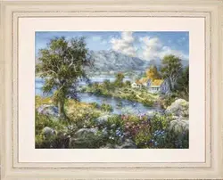 Enchanted cottage Cabin 18CT 16CT 14CT Unprinted Top Quality Cross Stitch Kits Embroidery Art DIY Handmade Needlework Home Decor