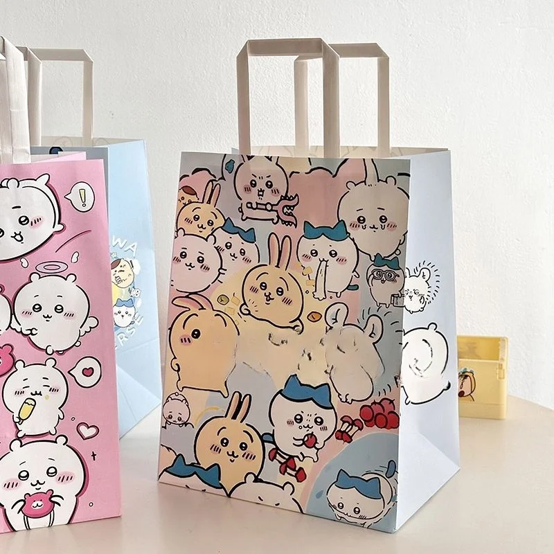 MINISO تشيكاوا حقيبة يد لطيفة kawaii usagi Momonga كيس هدايا رشاقته duricrust كيس ورقي حقيبة التعبئة والتغليف أطفال المدارس المحمولة