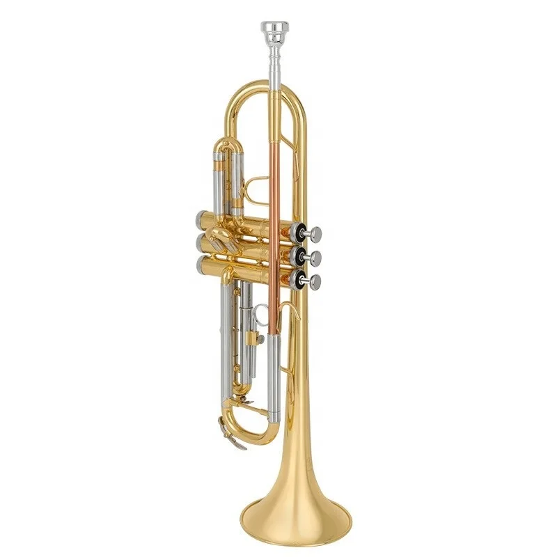 Professional trumpet instrument B-flat painted gold wind instrument