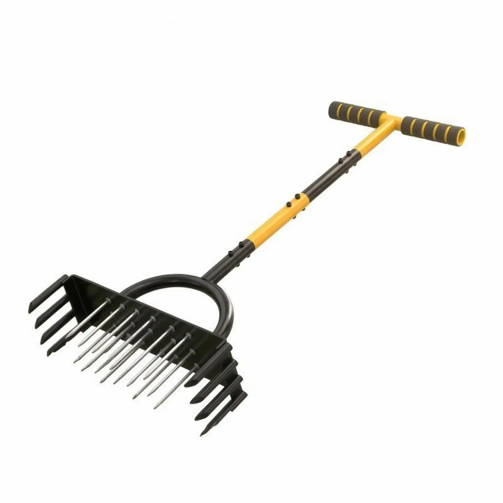 Pronged Lawn Aerator with T-Handle Long-Handled Manual Lawn Aerator Easy to Use Turf Aeration Tool with Pointed Tines for