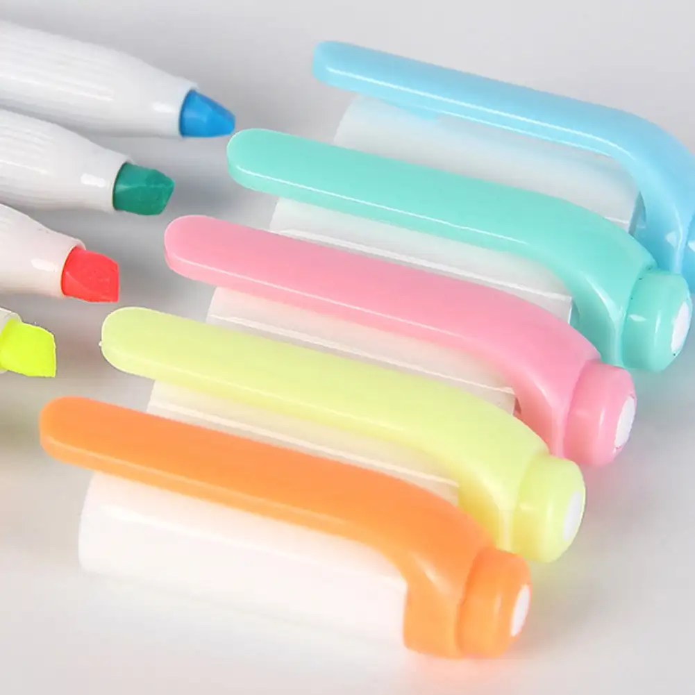 5 Pcs/box Double Headed Highlighter Pen Set Fluorescent Markers Drawing Highlighters Pens Art Japanese Cute Pastel Stationery