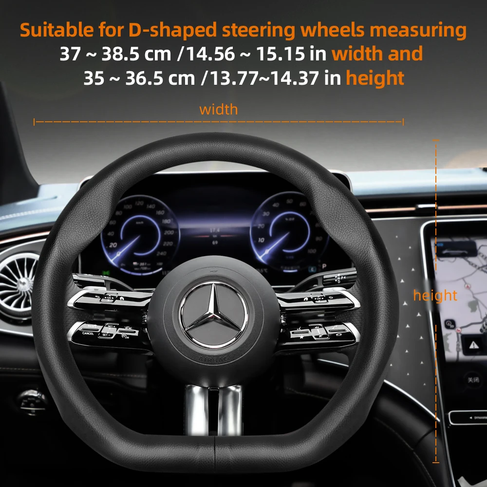 For Mercedes-Benz D-Shaped Steering Wheel Cover Ultra - Thin Micro Fiber Leather W206 W177 W213 X253 W463 C118 W176 W247 W205