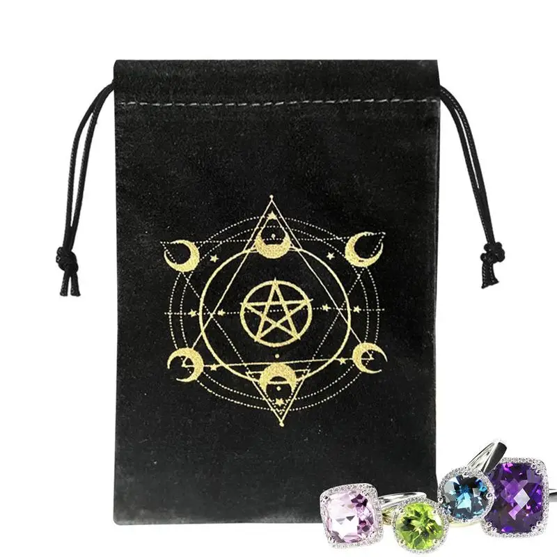 Tarot Bag Drawstring Velvet Storage Bag Multifunctional Tarot Card Holder Oracle Cards Jewelry Bags Tarot & Dice Bag Soft Tarot