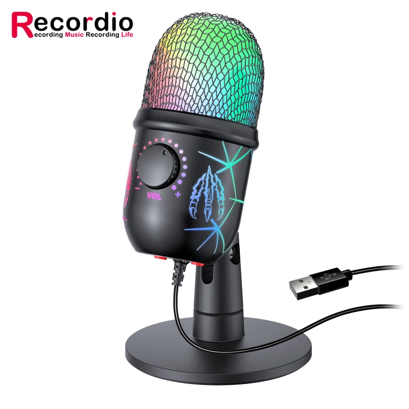 

GAM-V5 E-sports Private Model USB Computer Microphone Game Condenser Microphone Live Karaoke Desktop RGB Light Microphone