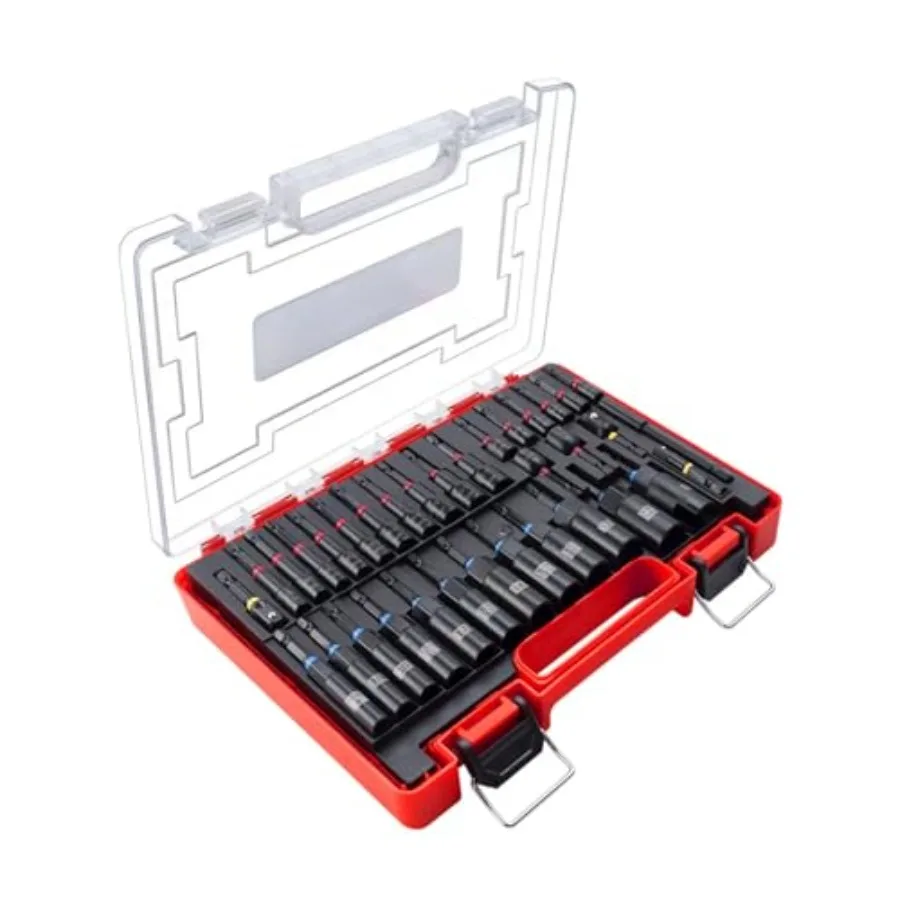 

34-Piece Impact Nut Driver Set, Magnetic, SAE and Metric, Nut Drivers Set for Impact Drill, Deep Impact Nut Drivers, Impact Soc