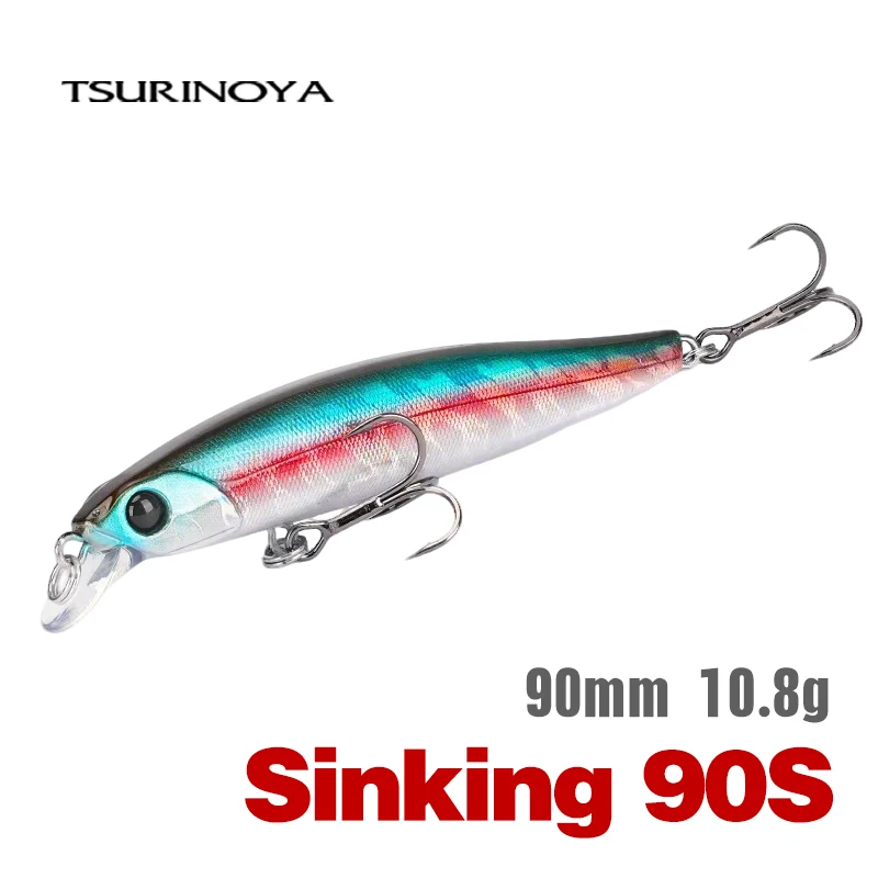 TSURINOYA 90SS Shallow Range Slow Sinking Minnow Fishing Lure 90mm 10.8g DW103 Movement Center Of Gravity Artificial Hard Bait