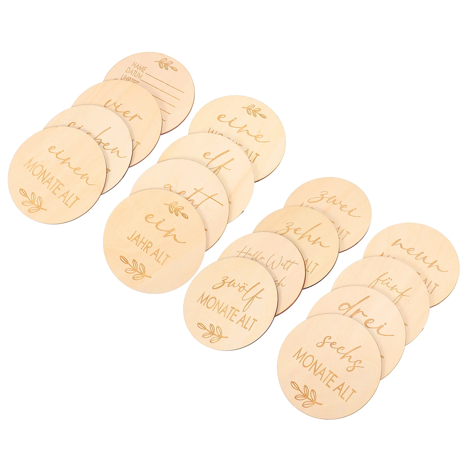 16 Pcs Milestone Wooden Card Cards Boys Gifts Infant Newborn Discs Eco-friendly Basswood Baby