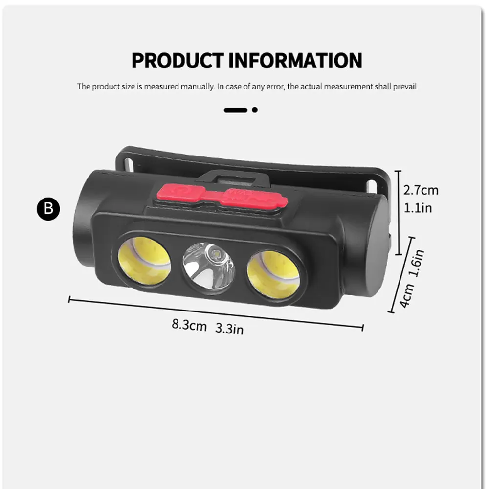 MINI Type-C USB White Red LED 18650 Hunting Portable headlight Fishing 6 Modes Torch head lamp Headlamp Flash light head