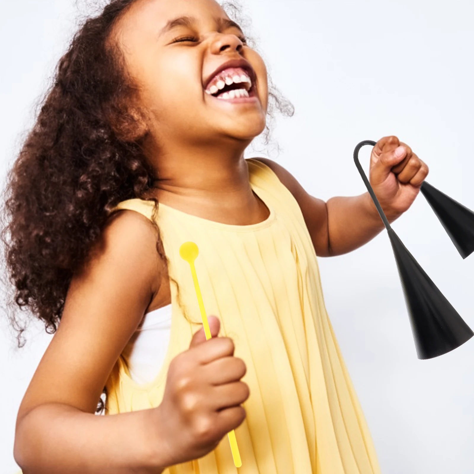 

Metal Cowbells Durable Iron Calling Bell Black Large Musical Instrument Outdoor Compact Sturdy Doorbell Cheering Bell