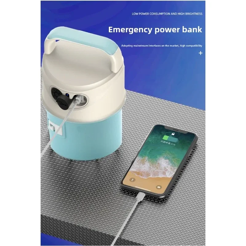 LED String Lights, Ambient Camping Lights, Outdoor Flashlight, Long-Lasting Power Bank, Hook-Equipped Tent Light