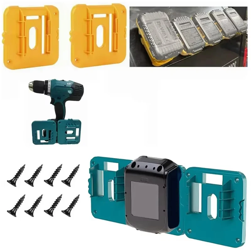 For Makita For Dewlt/Milwaukee 18V Battery Wall Mount Battery Dock Holder Tool Bracket Fixing Devices Battery Storage Holder