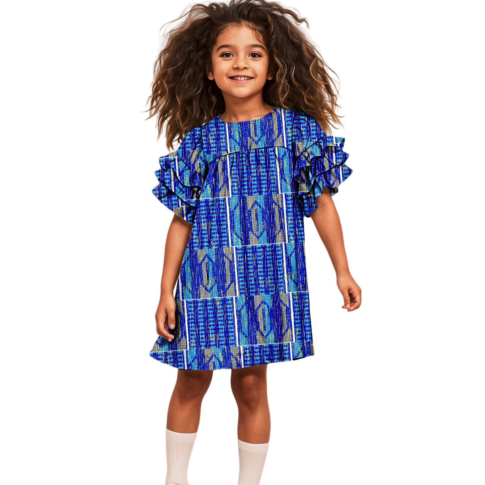 

African Dress For Kids Girls Dashiki Troditional Clothing Max Print Casual Fashion Elegant