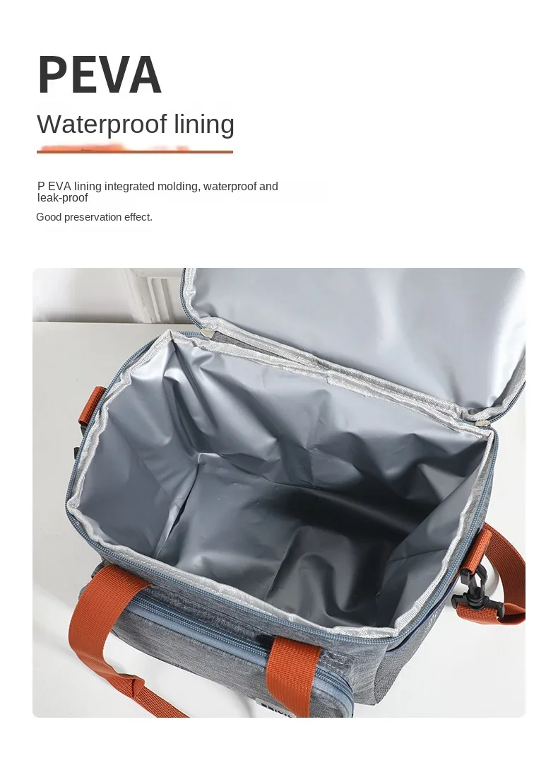 Tragbare Lunchtaschen mit doppelter Schicht, Lebensmittelbox, robuste Camping-Rucksäcke aus Oxford-Gewebe, Kühlbox, große Kapazität, ideal für Picknicks, langlebig, für Grillabende im Freien. – Detail 11