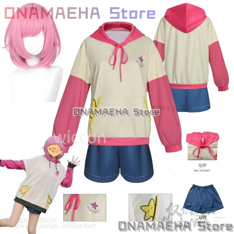 

Anime Game Project Sekai Colorful Stage! Cosplay Otori Emu Costume Pink Hoodies Hooded Sweater Sweatshirt Wigs Girls Customized