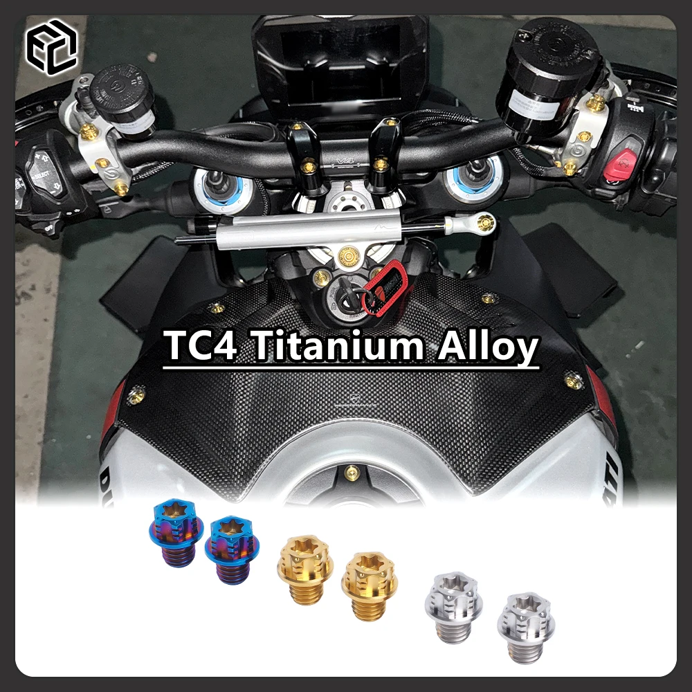 

For DUCATI TC4 Titanium Mirror Hole Cover Decorative Covers Mirror Hole screw For / Monster / Streetfighter / Diavel
