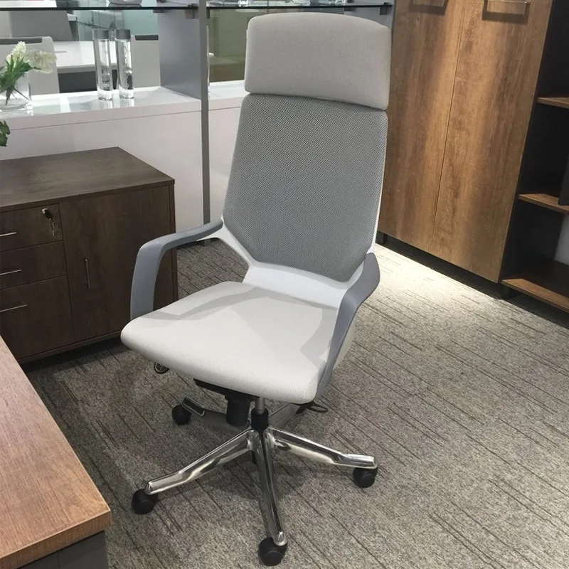 Armrest Lift Home Office Computer Swivel  Office Staff Chair Boss  Bow Conference  Grey Mesh