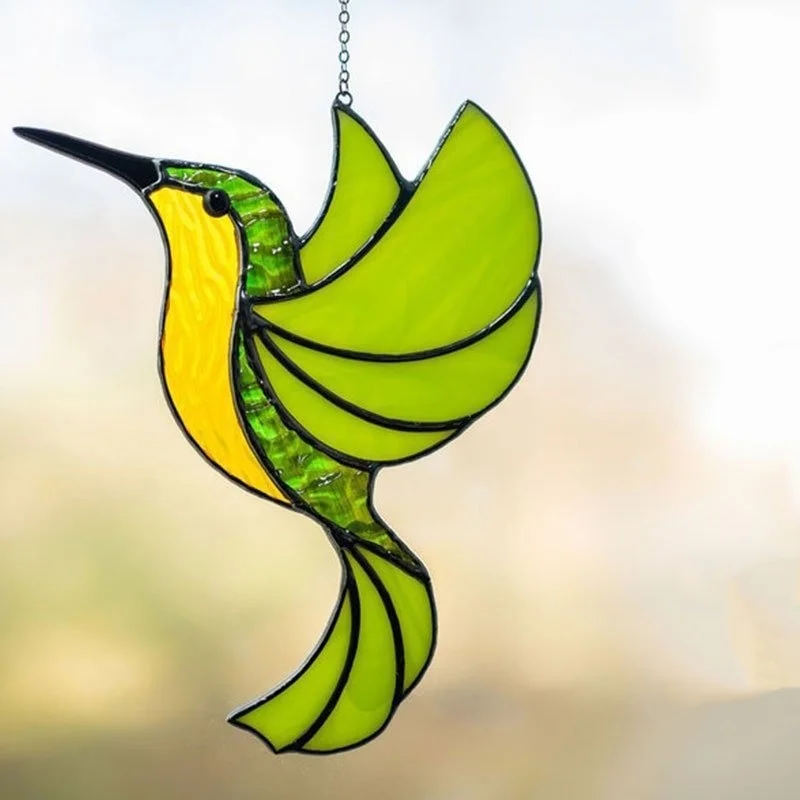 Acrylic Hummingbird Wind Chimes Suncatchers Sun Catcher Home Window Ornament Stained Glass Hanging Pendant Garden Decor Crafts