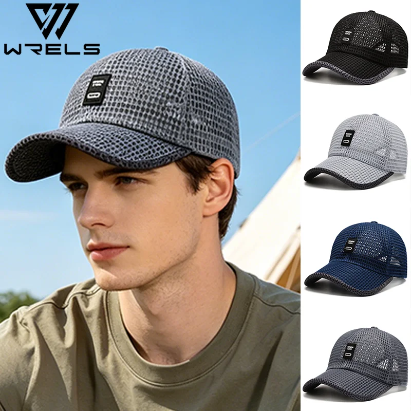 Mesh Baseball Cap Outdoor Sports Breathable Fishing Adjustable Cycling Sun Hats Summer Casual Sunshade Running Hiking Caps