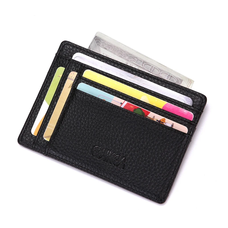 

Small Fashion Credit ID Card Holder Slim PU Leather Wallet with Coin Pocket Money Bag Case for Men Mini Women Business Purse