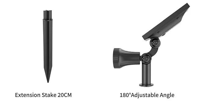 الأضواء الشمسية حديقة للماء IP65 أضواء كاشفة سطوع قابل للتعديل للخارجية الفناء الخلفي درب الحديقة إضاءة ديكوريّة