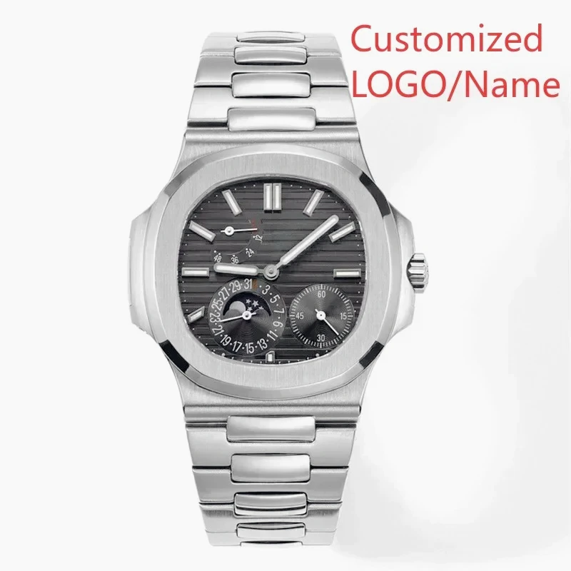 Mens Mechanical Watches Hand Winding Solid Stainless Steel Sapphire Rose Gold Black Brown Leather