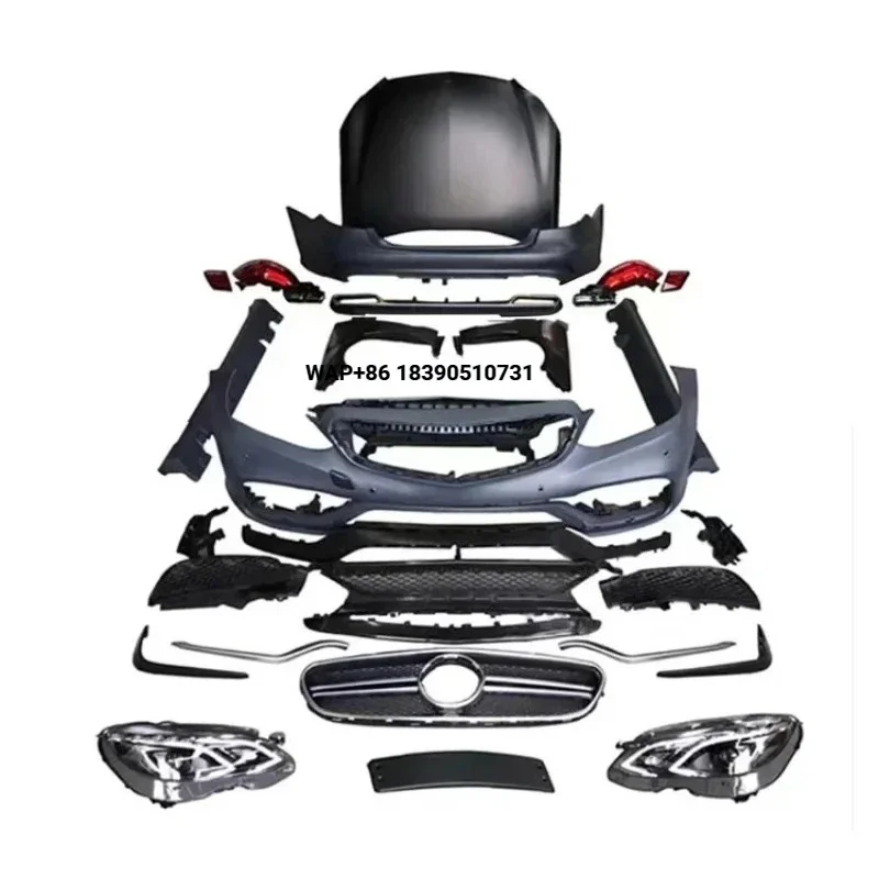 Car Modification E63 Bumper Grille Hood Fender LED Headlights Tail Lights Body Kit for  E-Class W212 2009-2013
