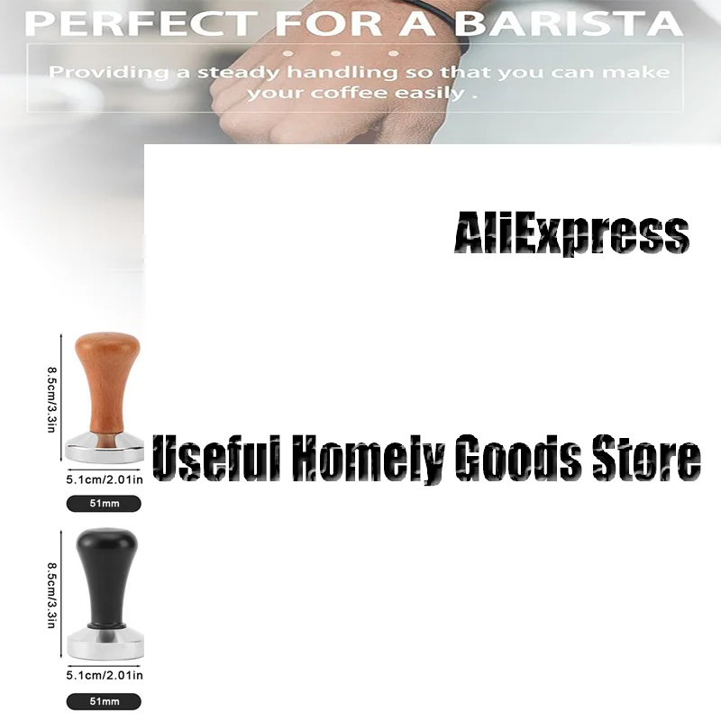 

1pc Coffee Powder Press 51/53/58mm High-Quality Wooden Handle With StainlessSteel Base For Concentrated Espresso Durable Kitchen