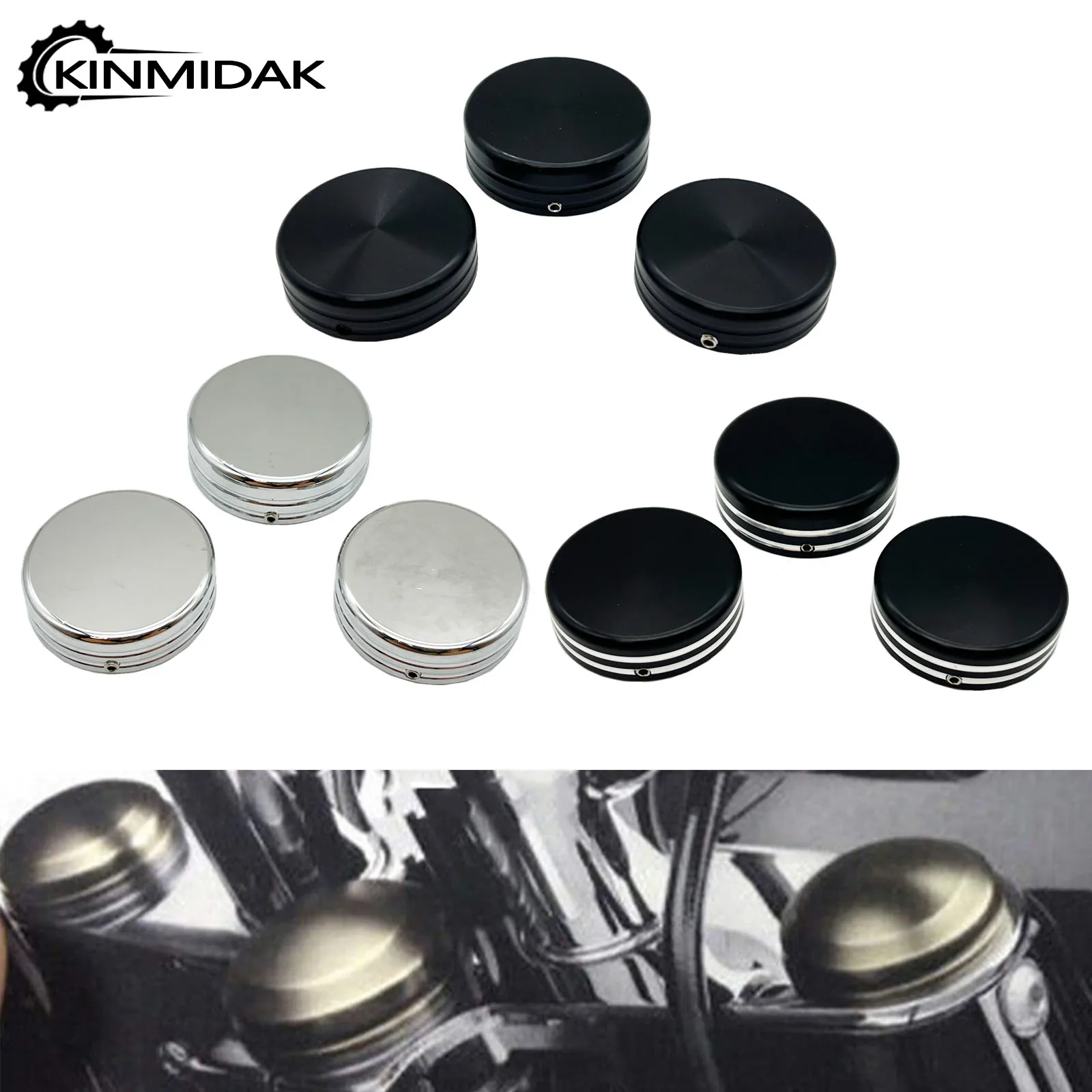 Motorcycle Upper Fork Stem Covers CNC Nut Caps For Harley Sportster XL883 1200 1988-2013 Dyna 06-17 Softail Fatbob Super Glide
