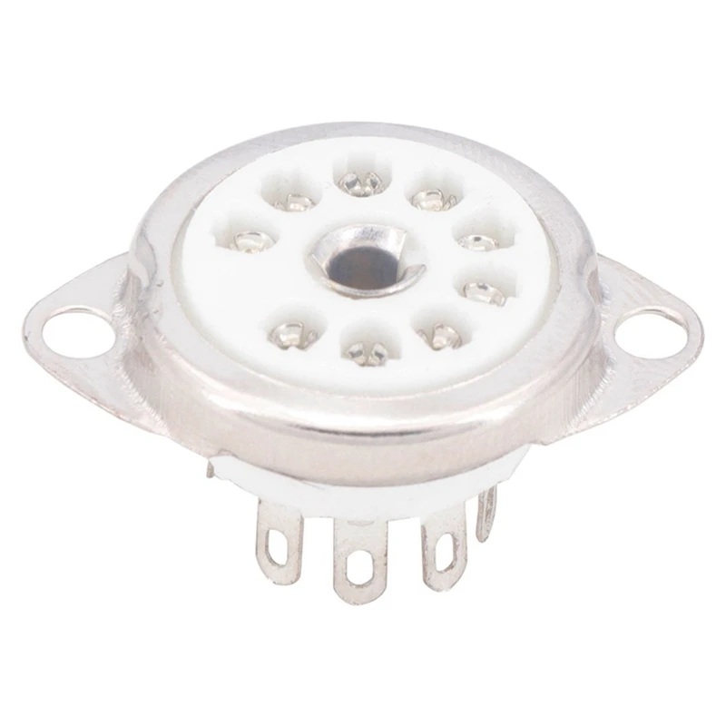 

20PCS Ceramic B9A Silver-Plated 9Pin Vacuum Tube Socket Panel Chassis Mount For ECC81 ECC82 ECC83 EL84 6922 Vacuum Tube CNIM Hot