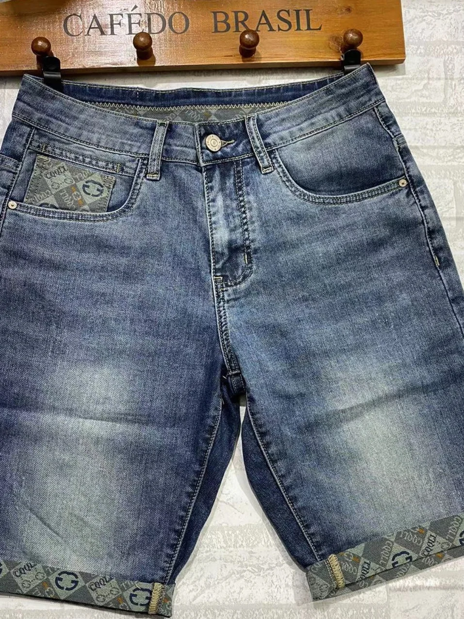 

Летние мужские шорты: тонкие, в американском ретро-стиле, рабочие, повседневные, средней длины, функциональные, универсальные, джинсовые, прямого кроя, до колена