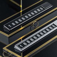 Universal Phone Number Plate Metal Adjustable Auto Accessories Sliding Occlusion Aluminum Car Temporary Parking Card