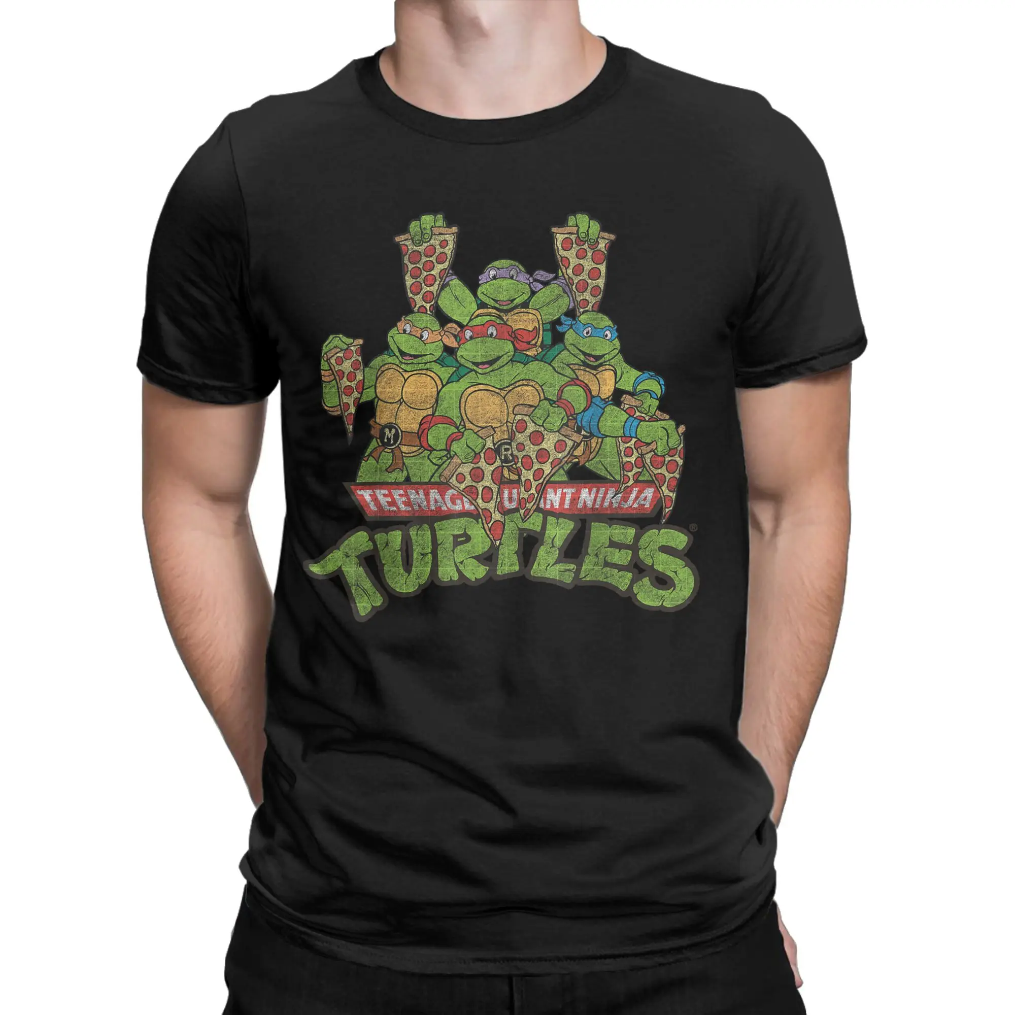 Ninja Turtles Multiple Smiles & Slices T Shirt for Men Cotton Cool T-Shirts Tee Shirt Short Sleeve Clothing 4XL 5XL 6XL view 2