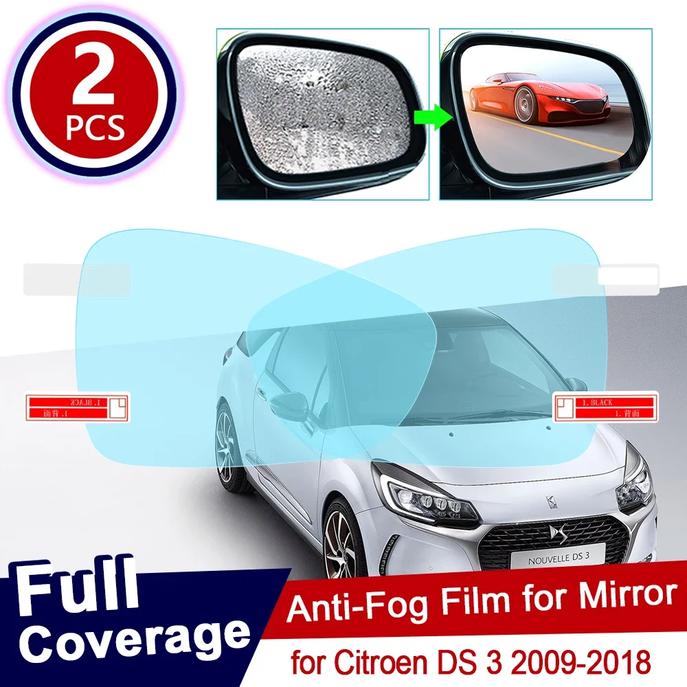For Citroen DS 3 DS3 2009~2018 Full Cover Anti Fog Film Rearview Mirror Rainproof Anti Fog Films Clean Car Sticker Accessories