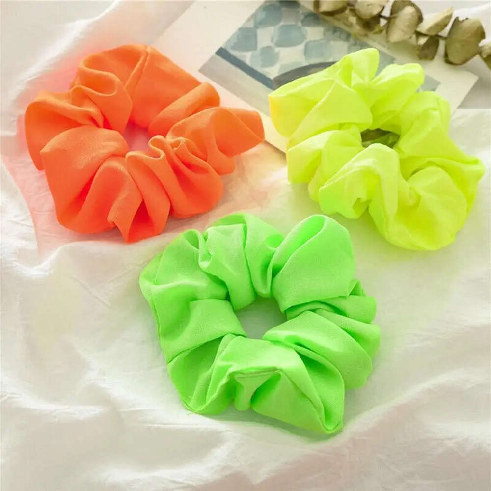 Neon Scrunch Elastic Hair Band Ponytail Hair Ties Rope Scarf Hair Accessories