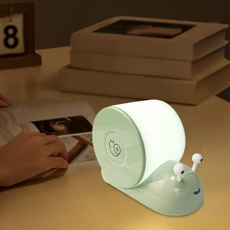 Animal Night Light 6500k White Light Snail Novelty Lamp 800mAh Touch Sensor Stepless Dimming Table Lamp Ornament Bedroom