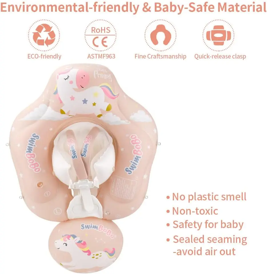 Baby Pool Float พร้อม Sun Canopy-Inflatable ทารกว่ายน้ําลอยความปลอดภัย Anti-Roll Seat เทรนเนอร์ว่ายน้ําสําหรับเด็ก