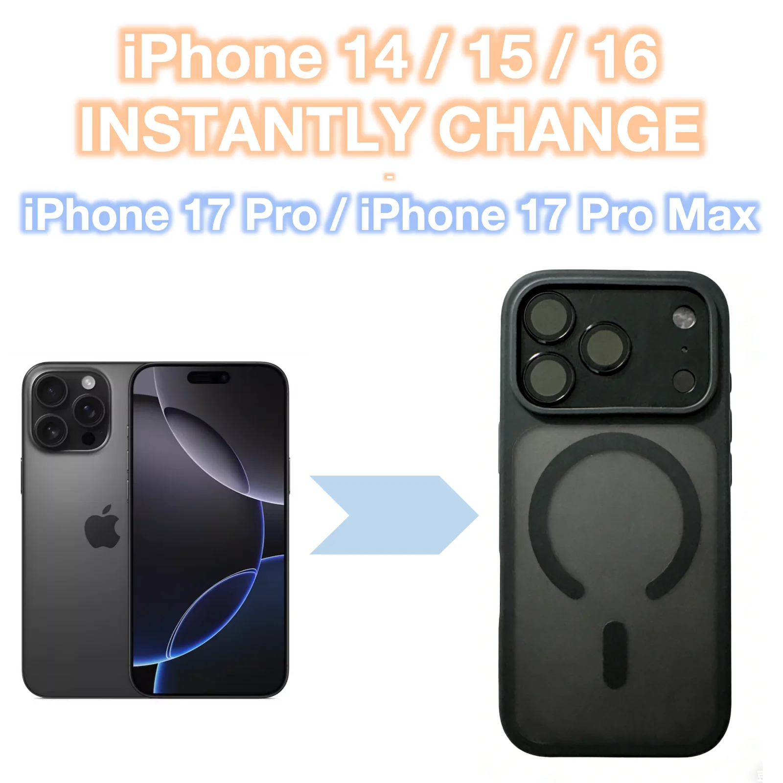 

For iPhone 14 15 16 Pro Max INSTANTLY CHANGE iPhone 17 Pro / iPhone 17 Pro Max Phone Magnetic Case Camera Protective Film