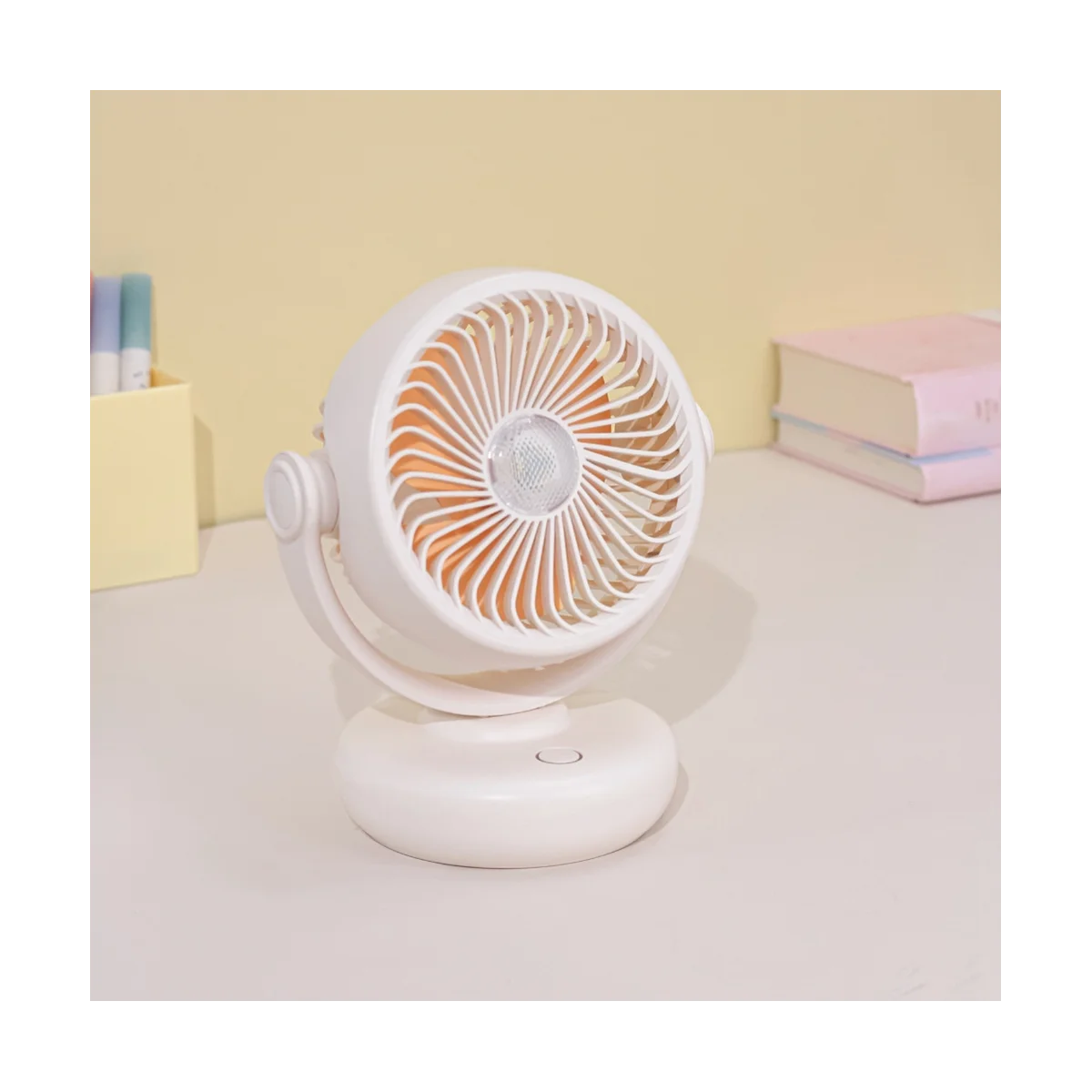 Home Office Camping Multi-Functional Portable Fan Night Lighting Can Be Hung with Three-Speed USB Fan White