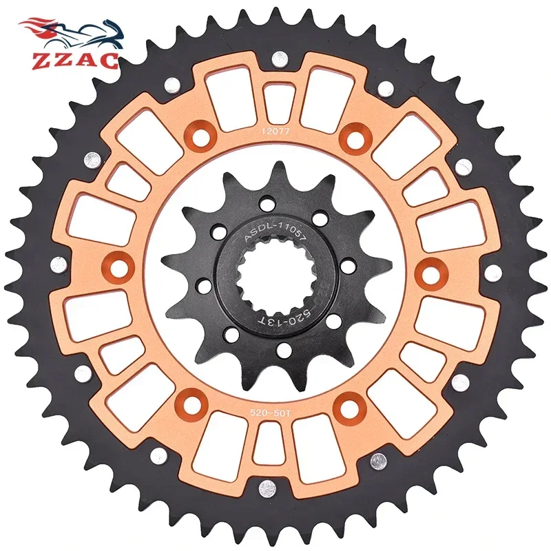 

520 50T 13T Steel Aluminum Composite Front Rear Sprocket Kits For KT/M 125 150 250 300 350 440 500 530 1990 1991 1992 1993-2021