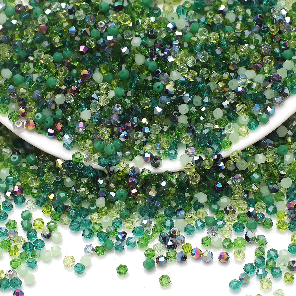 500Pcs 2mm 3mm Mixed Color Czech Bicone Glass Loose Spacer Beads Crafts for Handmade Crystal Bracelet Earings DIY Jewelry Making