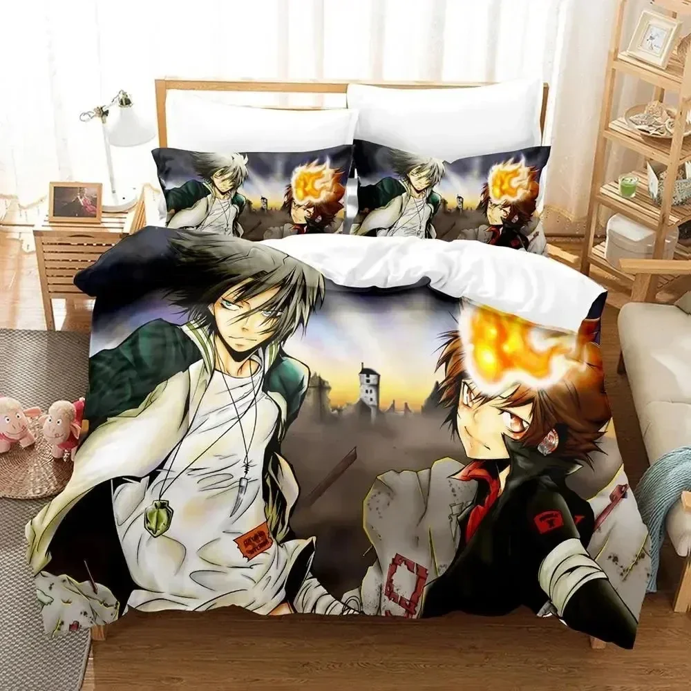 

3D Anime HITMAN REBORN Bedding Set Duvet Cover Sheet Printed Bed Set Pillowcase Bed Full Queen King Size Comforter Bedroom