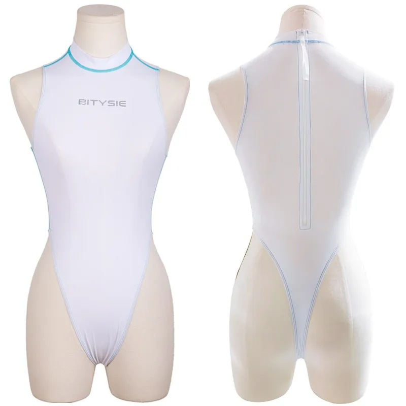 2023NEW BITYSIE T-Shaped High Leg Cut Leotard Japaness Realise One-Piece Highne Sexual Women Suit Swimsuit Zipper Spa Bathing