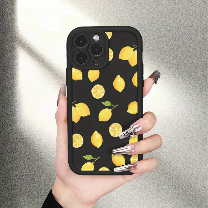 

Lemon fruit pattern phone case for iPhone 16 15 14 13 12 11 Pro/ Max/Plus shock-proof rear cover anti-fingerprint