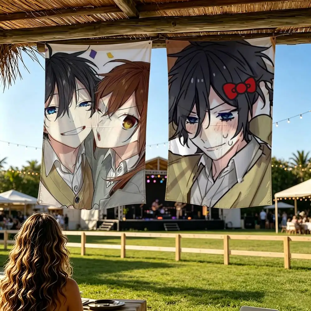 H-Horimiya Izumi Miyamura Flag Digital Printing Banner for Garage Wall Out Door Decoration