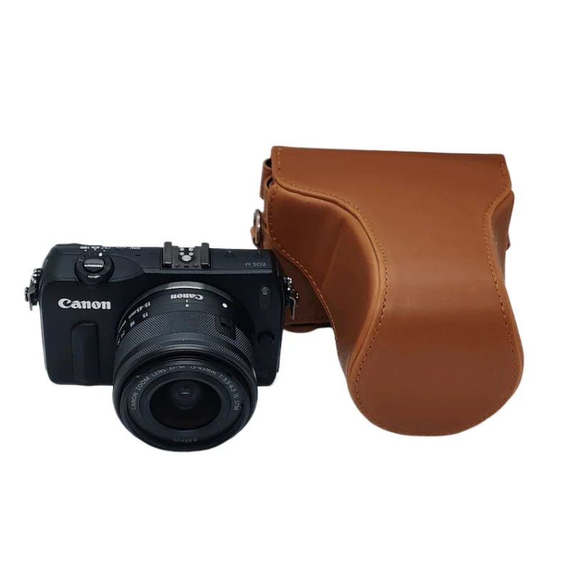 M100 PU Leather Case For Canon EOS M200 M100 M10 Case Bag 15-45mm Iens Camera Protective Sleeve for Canon EOS M200 Shoulder Bag