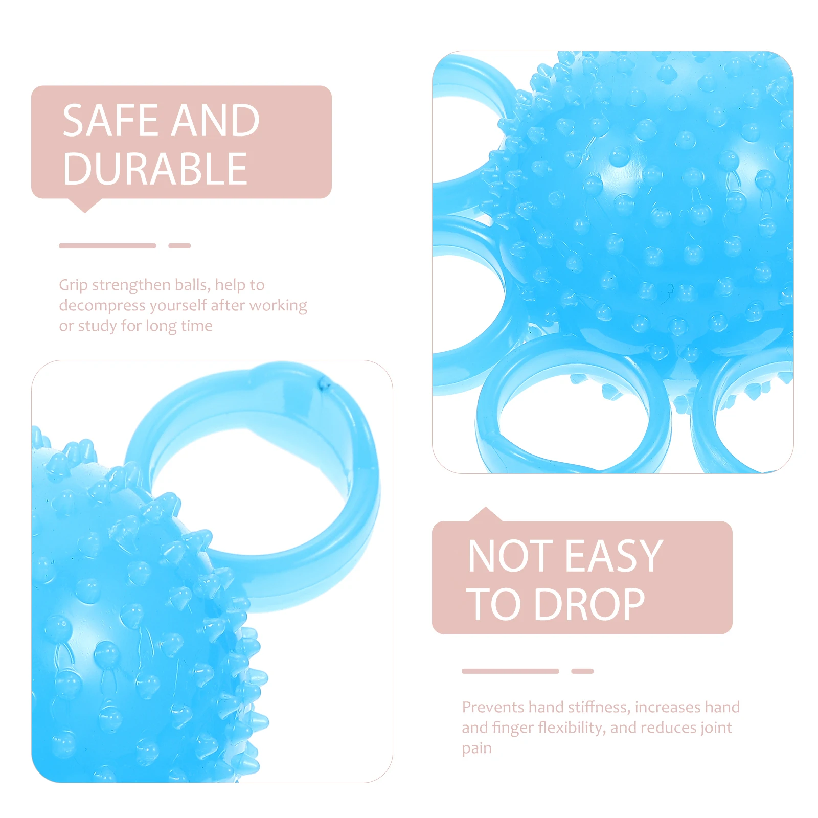 

Five- Strengthener TPR Exercise Massage Blue Durable Hand Rehabilitation Tool Wrist Forearm Training Men Women